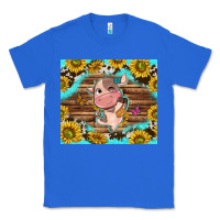 True Royal western cute cow with sunflower Classic Tee - NancyCooperArtShop