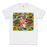 White western cute cow with sunflower Classic Tee - NancyCooperArtShop