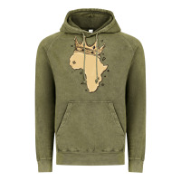 Africa With Crown Vintage Hoodie | Teevron