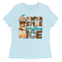 Baby Blue pumpkin spice everything nice Ladies Tee - AdoDesignShop