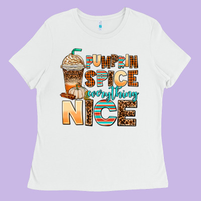 Pumpkin Spice Everything Nice Ladies Tee Designed By Adodesignshop