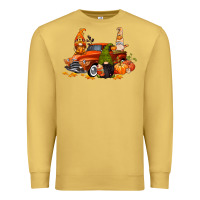 Antique Gold fall gnome truck Premium Sweatshirt - CowGirlArtShop