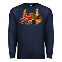 Navy fall gnome truck Premium Sweatshirt - CowGirlArtShop