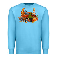 Ocean Blue fall gnome truck Premium Sweatshirt - CowGirlArtShop