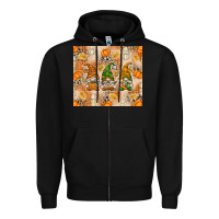 Black fall with gnomes Zipper Hoodie - texasbilliewilder