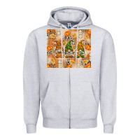 Heather Grey fall with gnomes Zipper Hoodie - texasbilliewilder
