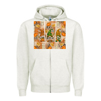 Oatmeal Heather fall with gnomes Zipper Hoodie - texasbilliewilder