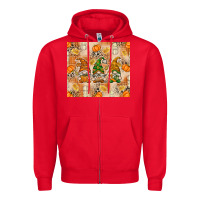 Red fall with gnomes Zipper Hoodie - texasbilliewilder