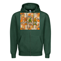 Sports Green fall with gnomes Zipper Hoodie - texasbilliewilder