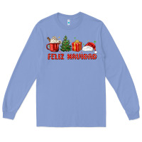 Colony Blue feliz navidad Long Sleeve Tee - MaliasSmallBusiness