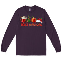 Plum feliz navidad Long Sleeve Tee - MaliasSmallBusiness