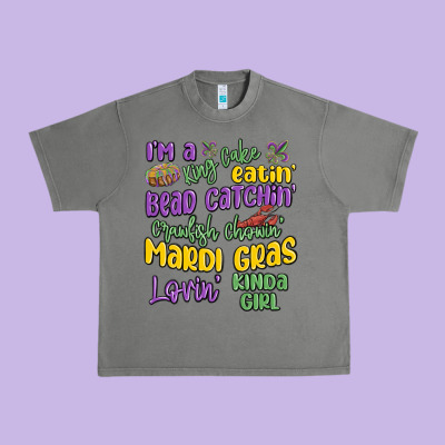 I'm A King Cake Eatin' Mardi Gras Lovin' Kinda Gir Urban Heavy Tee Designed By Maliassmallbusiness