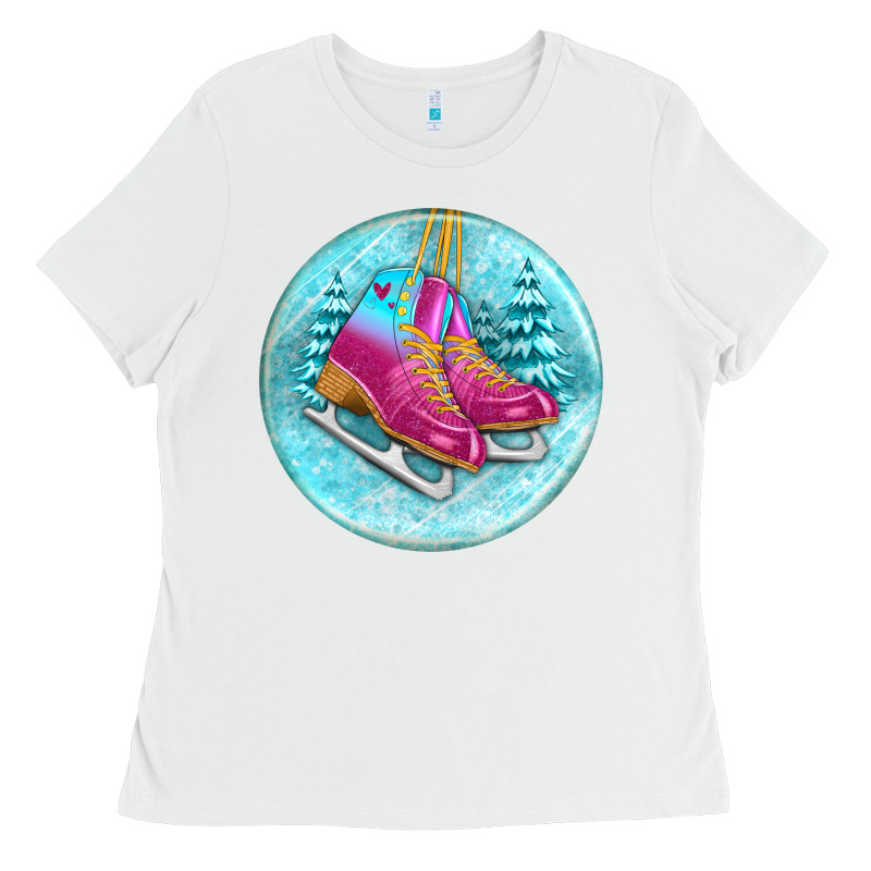 Ice Skate Christmas Ornament Ladies Tee by BundleAndBundleShop | Teevron