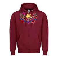 Burgundy sunkissed Zipper Hoodie - NancyCooperArtShop