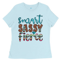 Baby Blue smart  sassy fierce Ladies Tee - JahusDesignShop