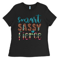 Black smart  sassy fierce Ladies Tee - JahusDesignShop