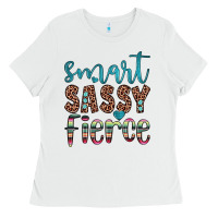 White smart  sassy fierce Ladies Tee - JahusDesignShop