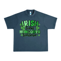 Midnight Navy irish today hungover tomorrow Urban Heavy Tee - MaliasSmallBusiness