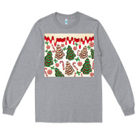 Heather Grey christmas tree cakes Long Sleeve Tee - MaliasSmallBusiness