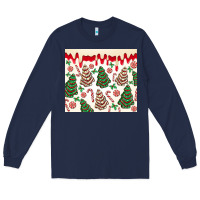 Navy christmas tree cakes Long Sleeve Tee - MaliasSmallBusiness