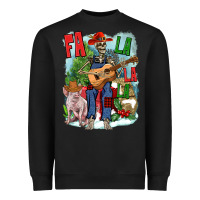 Black Fa la la la skeleton farm Heavyweight Sweatshirt - NancyCooperArtShop