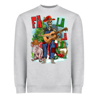 Heather Grey Fa la la la skeleton farm Heavyweight Sweatshirt - NancyCooperArtShop