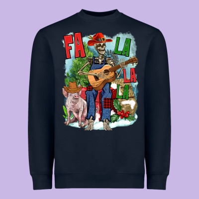 Fa La La La Skeleton Farm Heavyweight Sweatshirt Designed By Nancycooperartshop