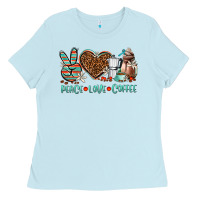 Peace Love Coffee Ladies Tee | Teevron