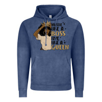 Vintage Denim hustle like a boss live like a queen Vintage Hoodie - MaliasSmallBusiness