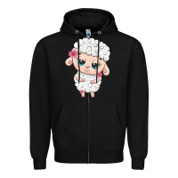 Black cute sheep Zipper Hoodie - texasbilliewilder
