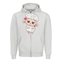 Dove Grey cute sheep Zipper Hoodie - texasbilliewilder