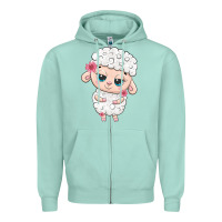 Seafoam cute sheep Zipper Hoodie - texasbilliewilder