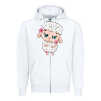 White cute sheep Zipper Hoodie - texasbilliewilder