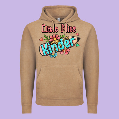 Little Miss Kindergarten Vintage Hoodie Designed By Jasminsmagicworld