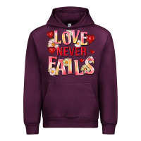 Mauve Wine Love never fails Urban Hoodie - FaDigitalArtStudio