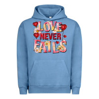 Pigment Pebble Blue Love never fails Urban Hoodie - FaDigitalArtStudio