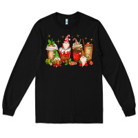 Black Christmas gnomes coffee cups Long Sleeve Tee - MaliasSmallBusiness