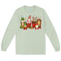 Matcha Christmas gnomes coffee cups Long Sleeve Tee - MaliasSmallBusiness