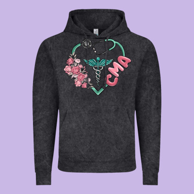 Cma  Heart Vintage Hoodie Designed By Maliassmallbusiness