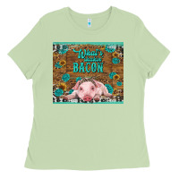 Matcha whats shakin bacon baby pig Ladies Tee - RanaPortraitStore