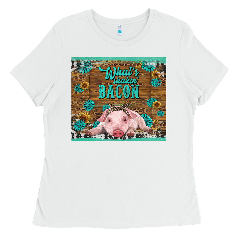 Whats Shakin Bacon Baby Pig Ladies Tee by RanaPortraitStore | Teevron