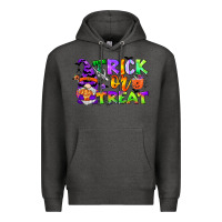 Charcoal Heather trick or treat gnome Premium Hoodie - CowGirlArtShop