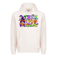 Pale Pink trick or treat gnome Premium Hoodie - CowGirlArtShop