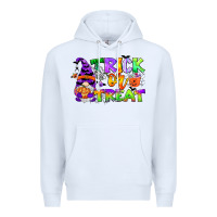 White trick or treat gnome Premium Hoodie - CowGirlArtShop