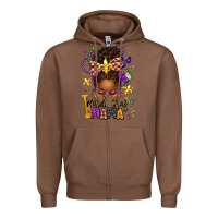 Chestnut mardi gras mama afro messy bun Zipper Hoodie - texasbilliewilder