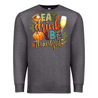 Charcoal Heather eat drink and be thankful Premium Sweatshirt - CowGirlArtShop