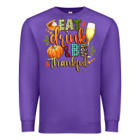 Purple eat drink and be thankful Premium Sweatshirt - CowGirlArtShop
