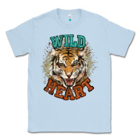 Dusty Blue wild heart tiger college western Classic Tee - NancyCooperArtShop