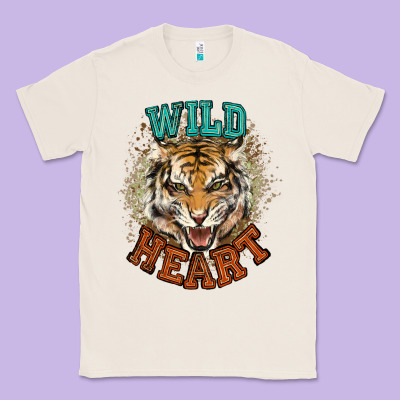 Wild Heart Tiger College Western Classic Tee Designed By Nancycooperartshop