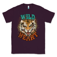 Plum wild heart tiger college western Classic Tee - NancyCooperArtShop